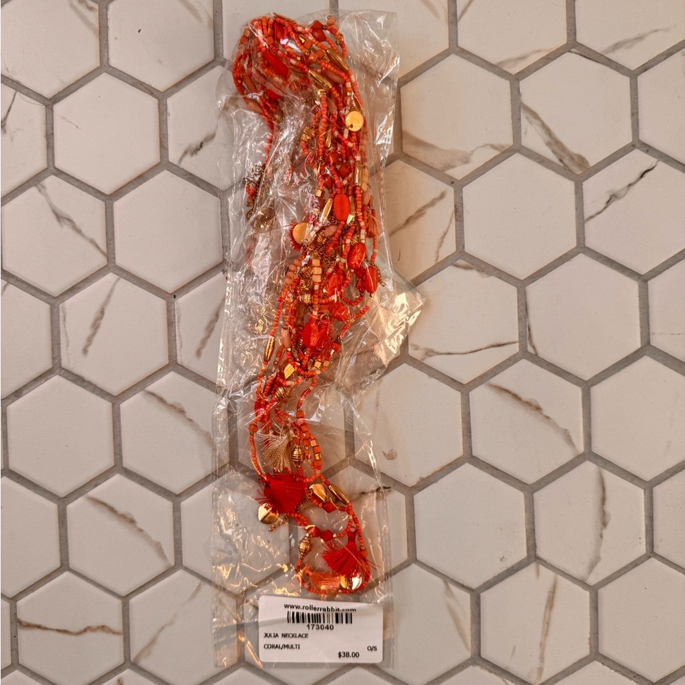 Roberta Roller Rabbit Red and Gold Multi-Strand Necklace - Picture 4 of 4
